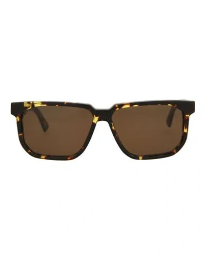 Bottega Veneta Square/rectangle-frame Acetate Sunglasses Man Sunglasses Brown Size 57 Acetate