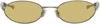 Bottega Veneta Ssense Exclusive Gunmetal Sardine Oval Sunglasses In 002 Dark Ruthenium