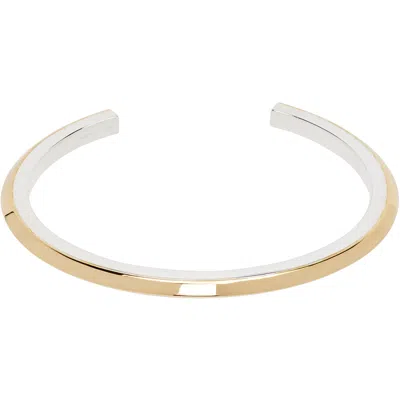 Bottega Veneta Stack Cuff Bracelet In Gold