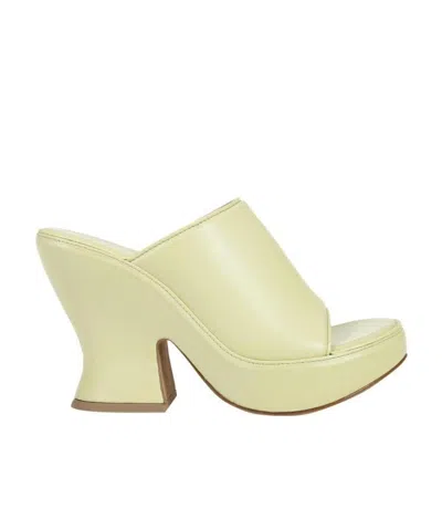 Bottega Veneta 115mm Wedge Platform Mules In Yellow