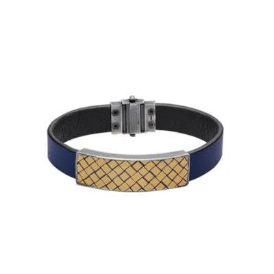 Bottega Veneta Starry Leather Bracelet In ["blue"]