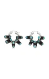 Bottega Veneta Sterling Silver Glass Earrings In Blue