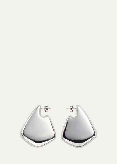 Bottega Veneta Sterling Silver Large Drop Earrings In Metallic