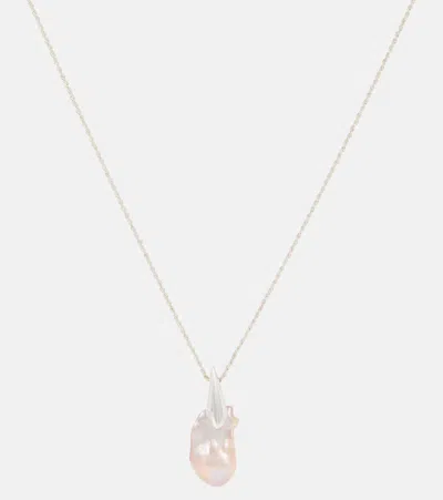 Bottega Veneta Sterling Silver Necklace With Freshwater Pearl