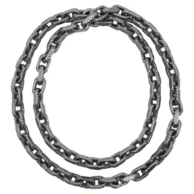 Pre-owned Bottega Veneta Sterling Silver Weave Chunky Chain Necklace In Multiple