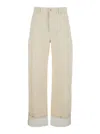 Bottega Veneta Stone Washed Printed Turned Up Denim In White