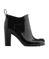 Bottega Veneta Shine Square Toe Ankle Boots In Black