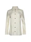 Bottega Veneta Storm Compact Flap Long-sleeve Shirt In White