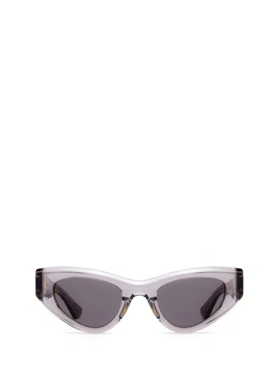 Bottega Veneta Straight Arm Cat-eye Frame Sunglasses In Grey-grey-grey