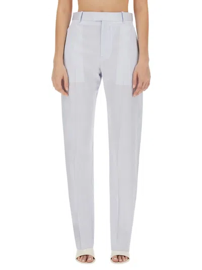 Bottega Veneta Womens Wide Leg Straight Cut Pants In White