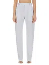 Bottega Veneta Wide Leg Straight Cut Pants In Multicolour