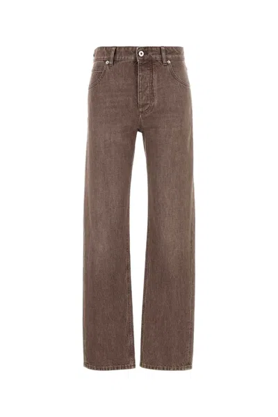 Bottega Veneta Straight Denim Jeans In Brown