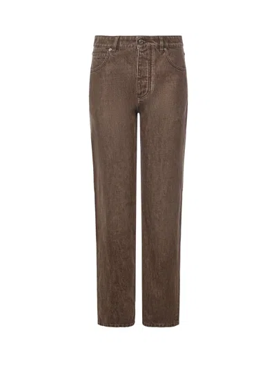 Bottega Veneta Straight-leg Denim Jeans In Brown