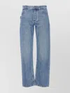 Bottega Veneta Straight Leg Denim Trousers Green Patch