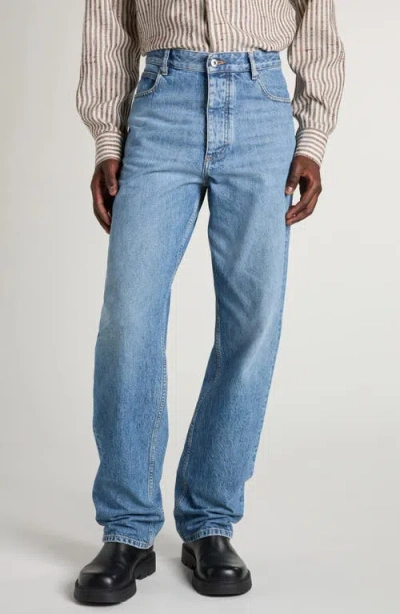 Bottega Veneta Straight Leg Jeans In 4715 Mid Blue