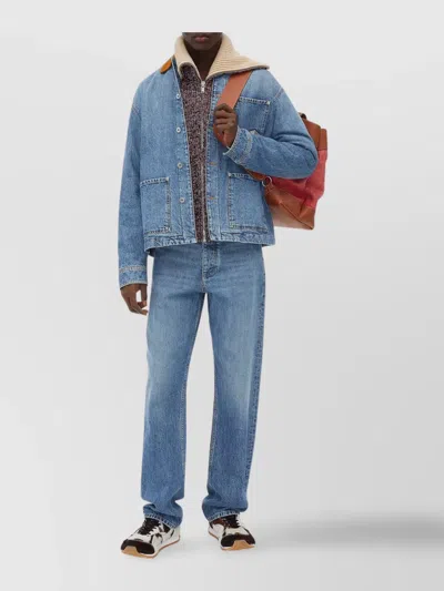 Bottega Veneta Straight Leg Jeans Belt Loops In Blue