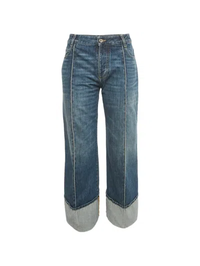 Pre-owned Bottega Veneta Straight-leg Jeans In Blue