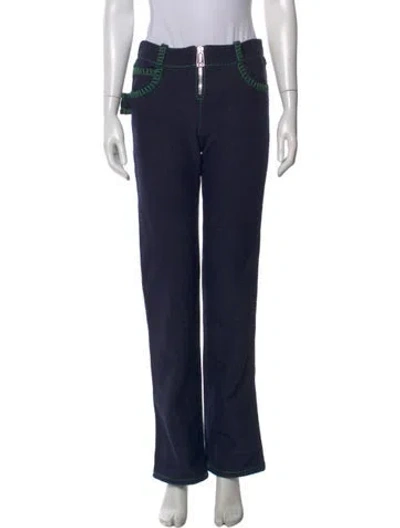 Pre-owned Bottega Veneta Straight Leg Pants In Blue