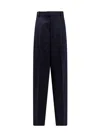 Bottega Veneta Navy Straight Leg Tailored Trousers For Women In Blue
