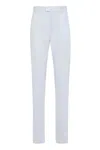 Bottega Veneta Pantalone In Twill Azzurro Pastello Donna In White