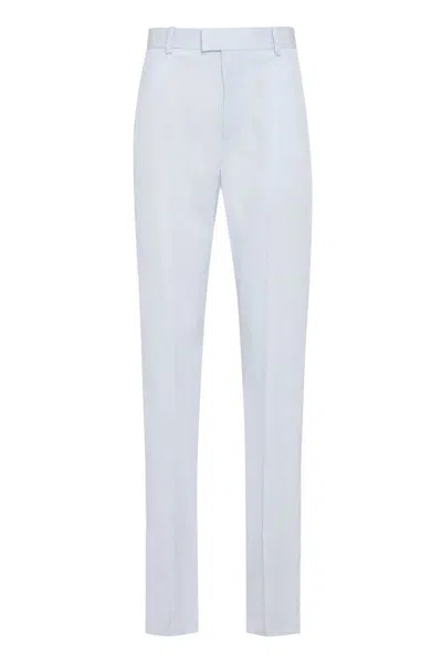 Bottega Veneta Pantalone In Twill Azzurro Pastello Donna In Turquoise