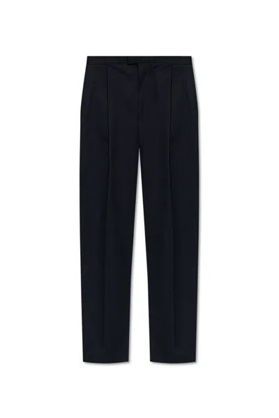 Bottega Veneta Straight-leg Wool Trousers In Blue