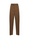 Bottega Veneta Brown Wool Straight Leg Trousers