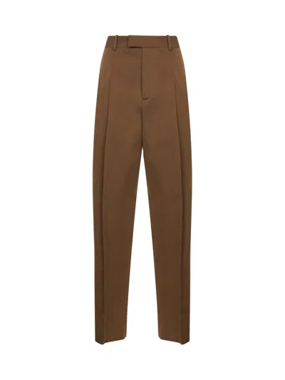 Bottega Veneta Brown Wool Straight Leg Trousers