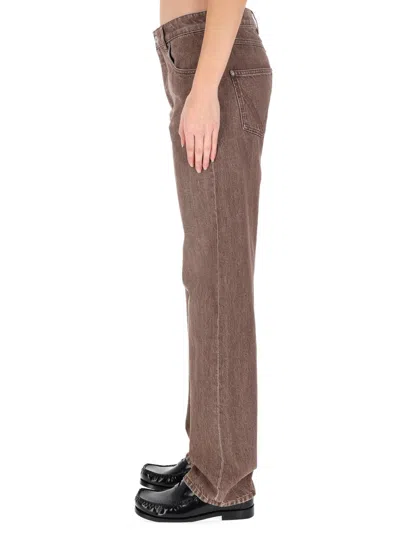 Bottega Veneta Straight-fit Denim Jeans In Brown