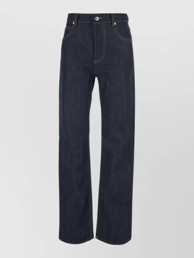 Bottega Veneta 5-pocket Cotton Jeans With Leather Back Tag In Blue