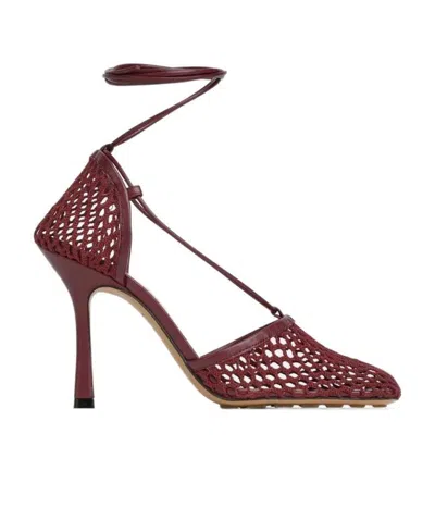 Bottega Veneta Strap-up High-heeled Sandals In Red