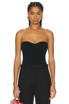 Bottega Veneta Strapless Bodysuit Top In Black