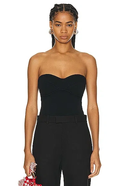 Bottega Veneta Strapless Bodysuit Top In Black