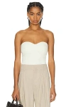 Bottega Veneta Strapless Bodysuit Top In Pastry