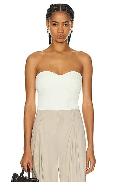 Bottega Veneta Strapless Bodysuit Top In Pastry