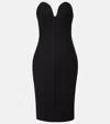 Bottega Veneta Strapless Wool Midi Dress In Black