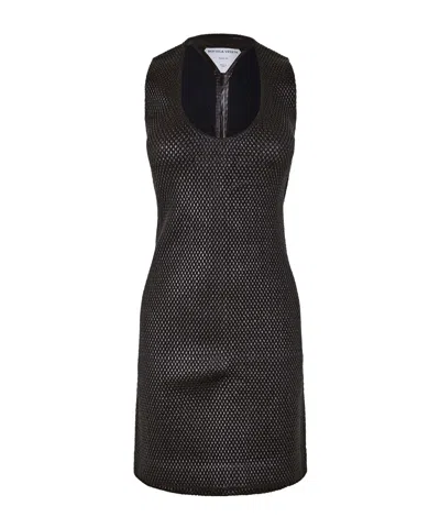 Bottega Veneta Streamlined Mini Dress In Black