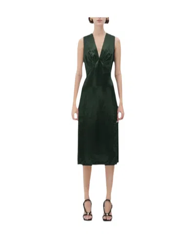 Bottega Veneta Streamlined Satin Dress In Black