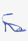 Bottega Veneta Stretch Ankle Strap Sandals In Aquarium