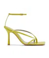 Bottega Veneta Green Strappy Stretch Heeled Sandals In Green