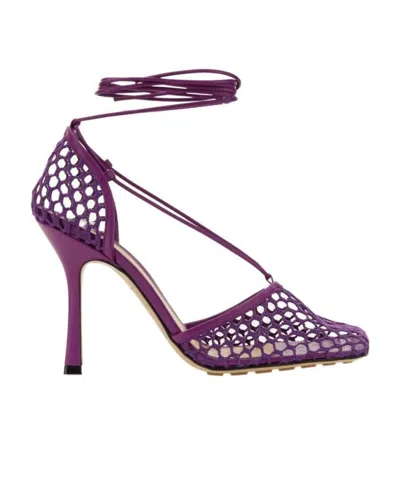 Bottega Veneta Stretch Leather Ankle Wrap Sandal In Red