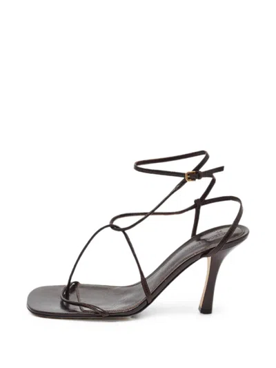 Pre-owned Bottega Veneta Stretch Ankle Strap Sandals In Brown