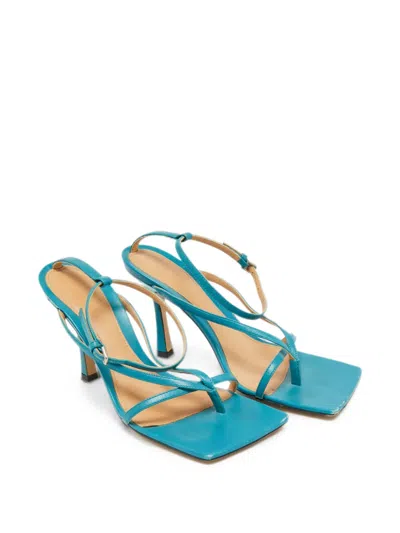 Pre-owned Bottega Veneta Stretch Ankle-strap Sandals In Blue
