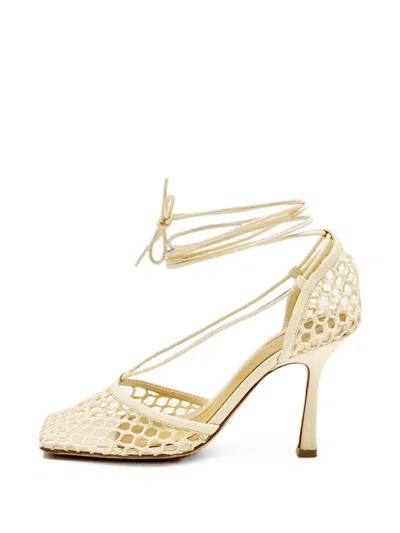 Pre-owned Bottega Veneta Stretch Ankle-tie Pumps In White