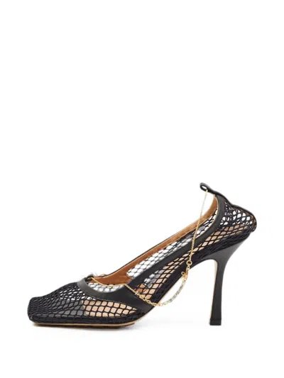 Pre-owned Bottega Veneta Stretch Chain-detail Pumps In Black