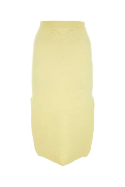 Bottega Veneta Stretch Cotton Blend Mini Skirt For Women In Yellow