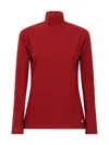 Bottega Veneta Stretch Cotton Jersey Turtleneck Top Clothing In Red