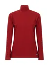 Bottega Veneta Stretch Cotton Jersey Turtleneck Top Clothing In Red
