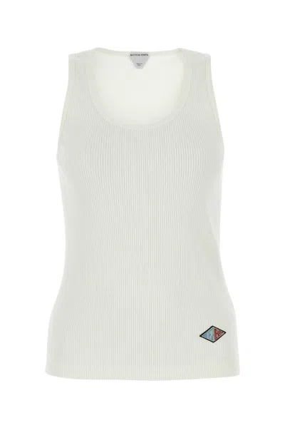 Bottega Veneta Ribbed Cotton-elastane Tank Top In White