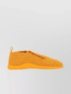 Bottega Veneta Orange Intrecciato Low Sneakers In Orange